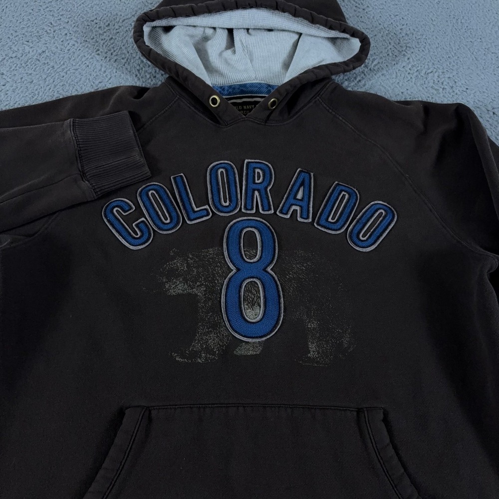 VINTAGE Old Navy Hoodie Mens XL Thermal Lined Sweatshirt Colorado Bear Skate Y2K